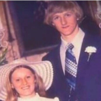 Janet Condra with her ex-husband, Larry Bird.